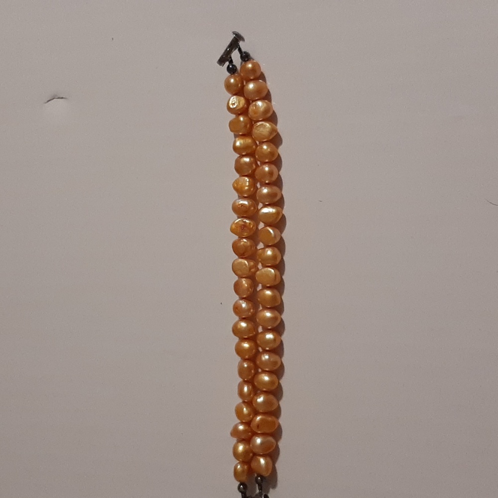 Pearl Double Strand Braclet - 7"L